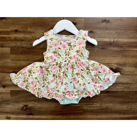 NWT SweetHoney Belle Bubble Freshest Blooms Floral Knit Sleeveless Cream Pink - Picture 2 of 7